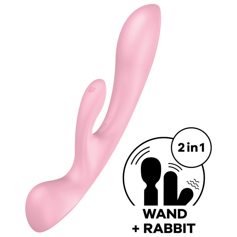 SATISFYER - TRIPLE OH VIBRATEUR HYBRIDE BLEU