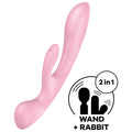 SATISFYER - TRIPLE OH VIBRATEUR HYBRIDE BLEU