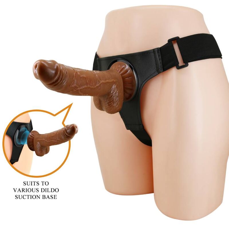 PRETTY LOVE - PANTALON À HARNAIS HARNAIS UNIVERSEL AVEC DILDO MICHAEL 20 CM NOIR