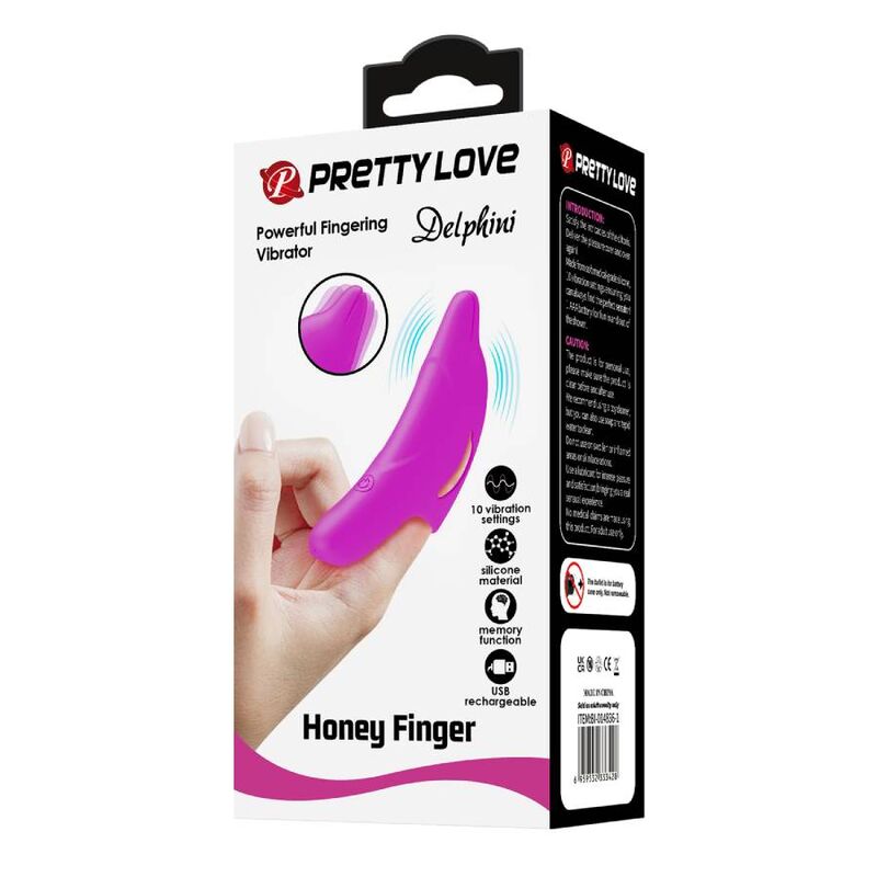 PRETTY LOVE - DELPHINI STIMULATEUR DE DOIGT VIOLET PUISSANT