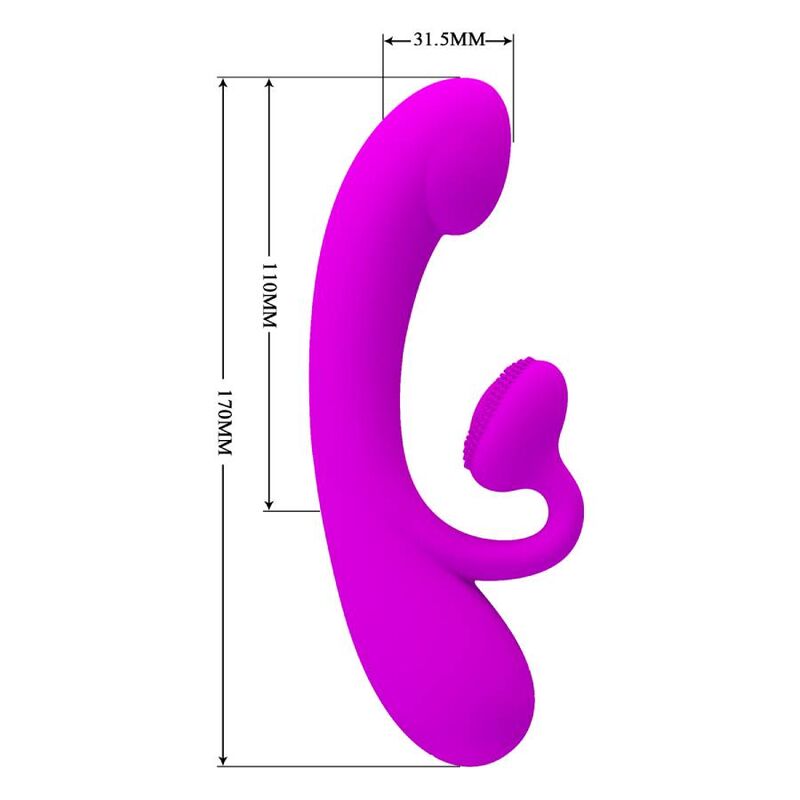 PRETTY LOVE - VIBROMASSEUR CLITORIDIEN ET SUCEUR EN SILICONE SINCERE VIOLET