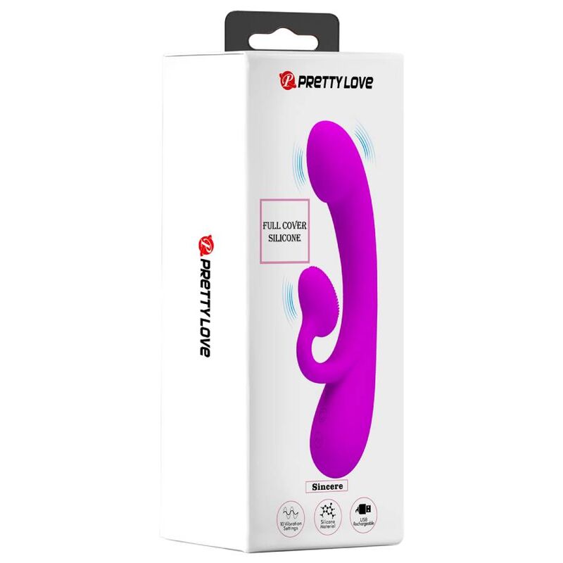 PRETTY LOVE - VIBROMASSEUR CLITORIDIEN ET SUCEUR EN SILICONE SINCERE VIOLET
