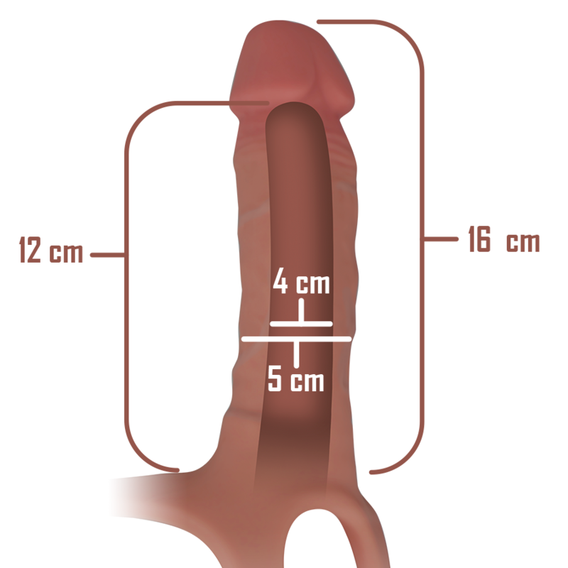 INTENSE - GODEMICHET EN SILICONE CREUX 16 X 3,5 CM