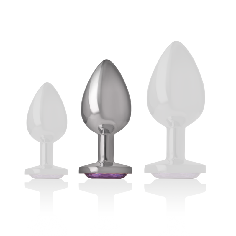 INTENSE - PLUG ANAL EN MÉTAL ALUMINIUM AVEC CRISTAL VIOLET, TAILLE M