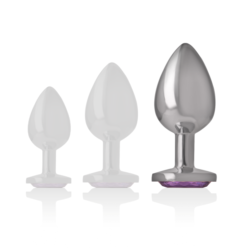 INTENSE - PLUG ANAL EN MÉTAL D'ALUMINIUM AVEC CRISTAL VIOLET, TAILLE L