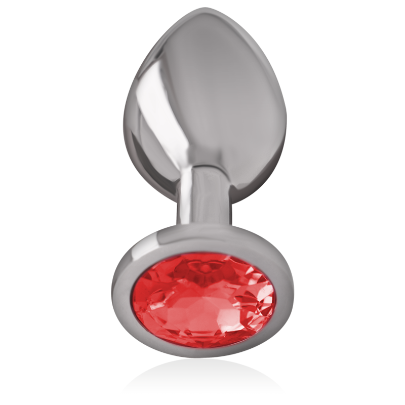 INTENSE - PLUG ANAL EN ALUMINIUM MÉTAL AVEC CRISTAL ROUGE, TAILLE S