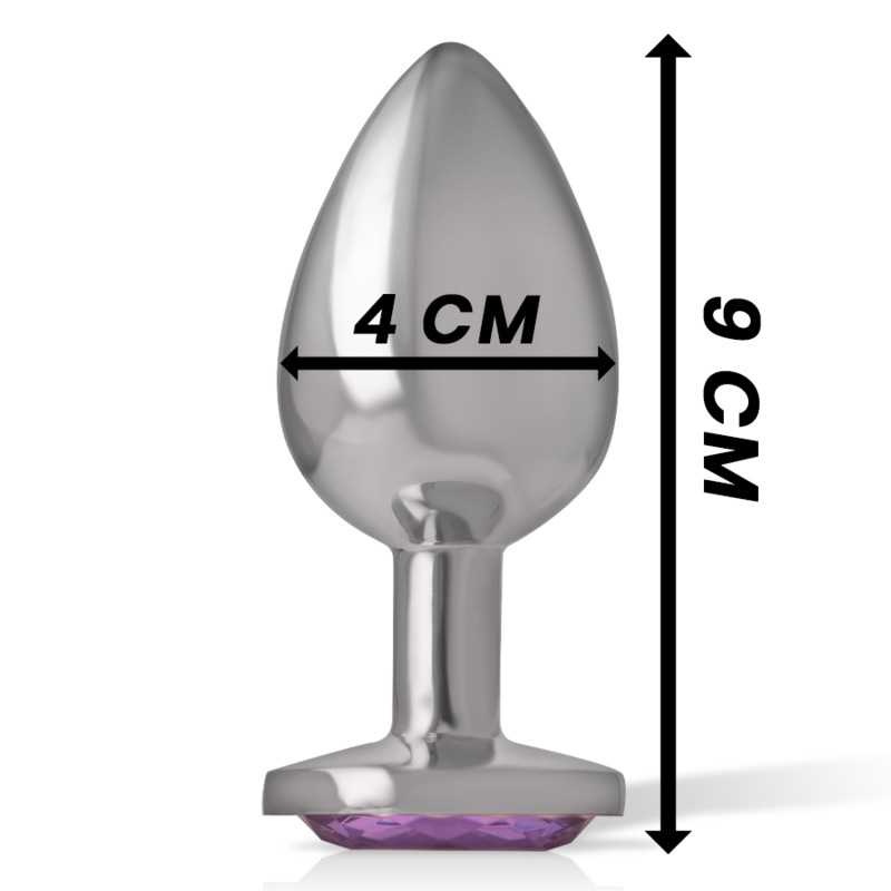 INTENSE - PLUG ANAL EN MÉTAL D'ALUMINIUM AVEC CRISTAL VIOLET, TAILLE L