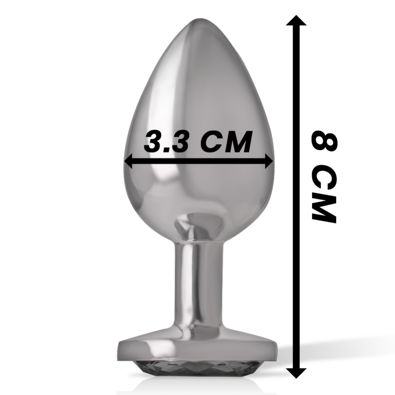 INTENSE - PLUG ANAL EN MÉTAL D'ALUMINIUM AVEC VERRE NOIR, TAILLE M