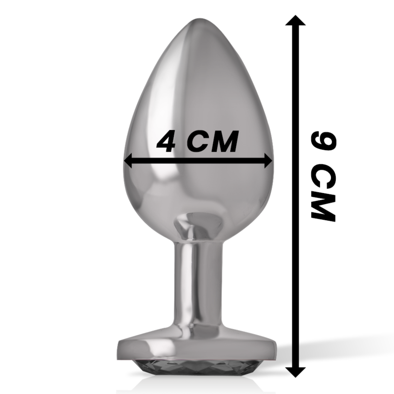 INTENSE - PLUG ANAL EN MÉTAL D'ALUMINIUM AVEC VERRE NOIR, TAILLE L