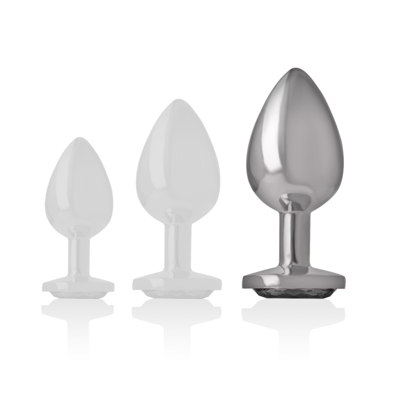 INTENSE - PLUG ANAL EN MÉTAL D'ALUMINIUM AVEC VERRE NOIR, TAILLE L
