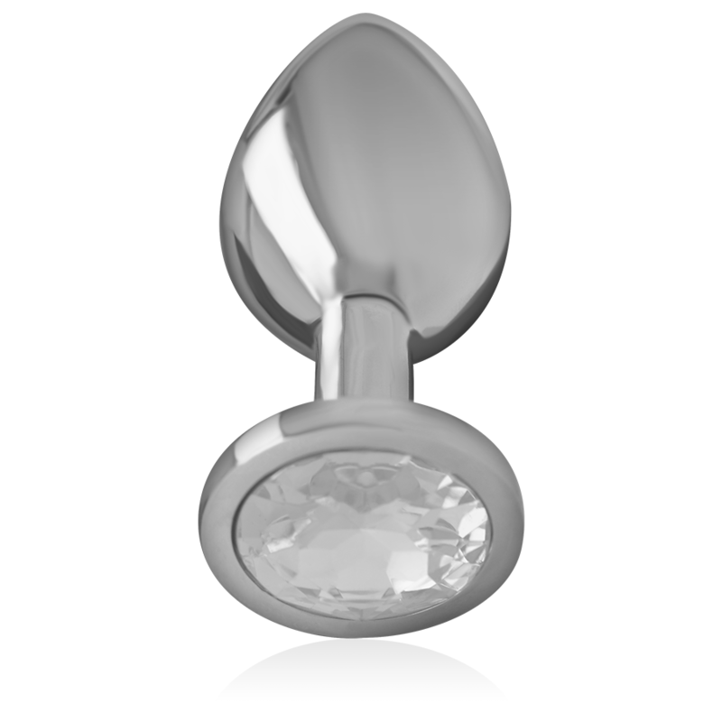 INTENSE - PLUG ANAL EN MÉTAL D'ALUMINIUM AVEC CRISTAL ARGENTÉ, TAILLE S