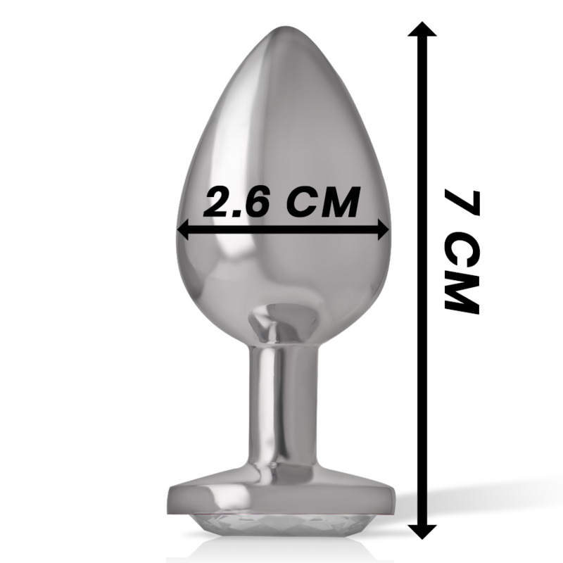 INTENSE - PLUG ANAL EN MÉTAL D'ALUMINIUM AVEC CRISTAL ARGENTÉ, TAILLE S