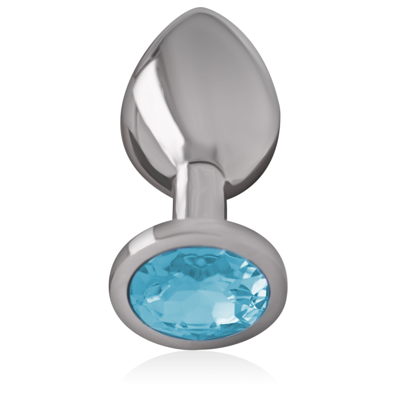 INTENSE - PLUG ANAL EN MÉTAL D'ALUMINIUM AVEC VERRE BLEU, TAILLE M