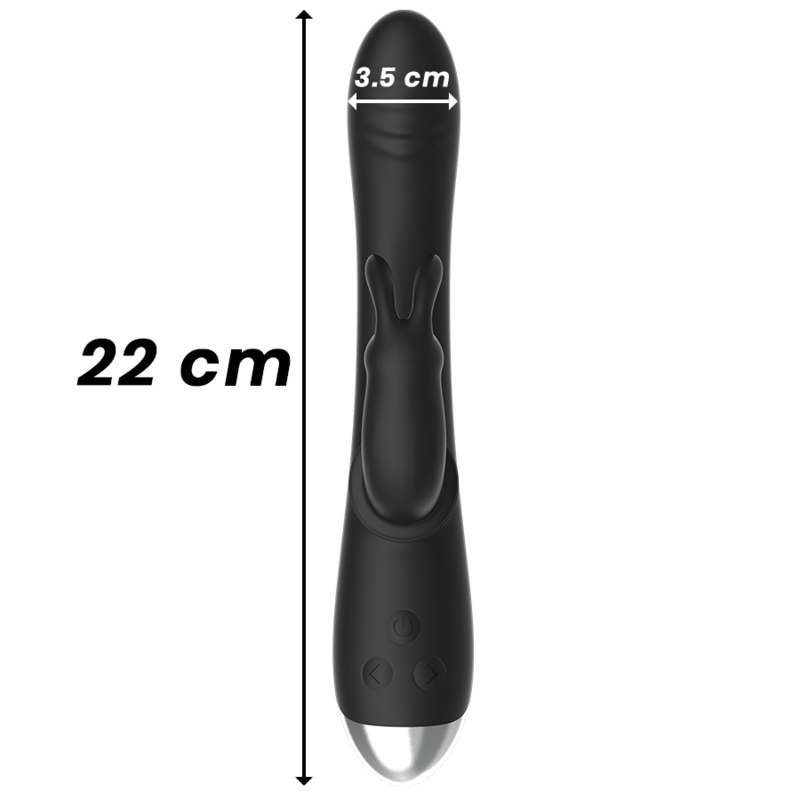 NOIR&ARGENT - STIMULATEUR LAPIN EN SILICONE RECHARGEABLE DJ. ADAM NOIR