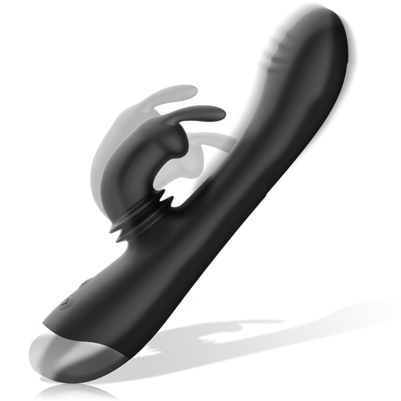 NOIR&ARGENT - STIMULATEUR LAPIN EN SILICONE RECHARGEABLE DJ. ADAM NOIR