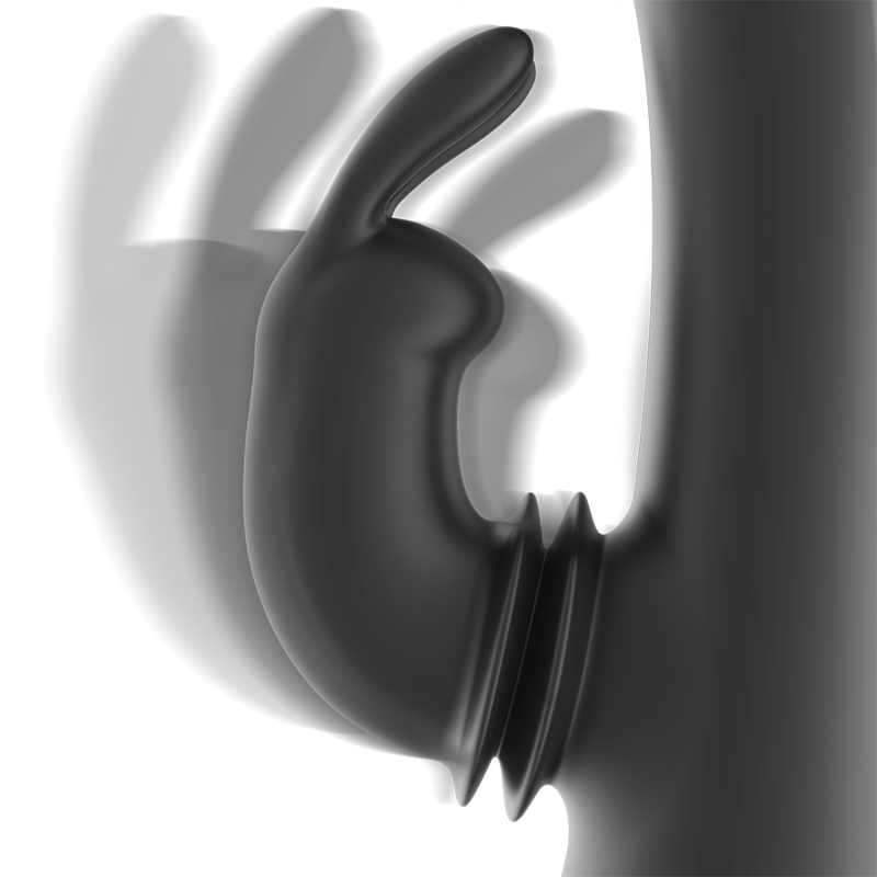 NOIR&ARGENT - STIMULATEUR LAPIN EN SILICONE RECHARGEABLE DJ. ADAM NOIR