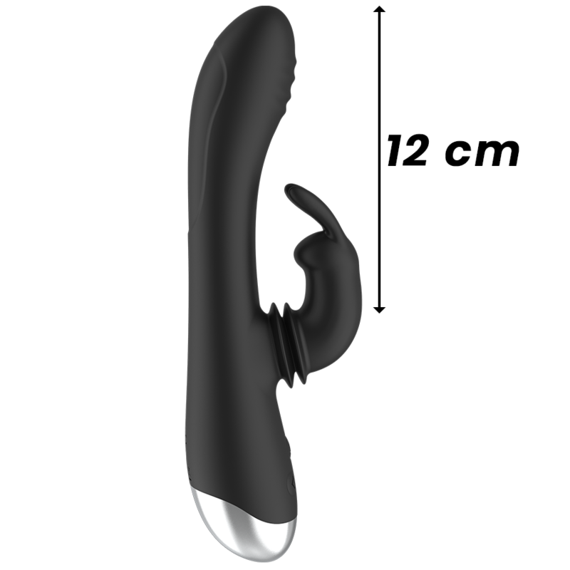 NOIR&ARGENT - STIMULATEUR LAPIN EN SILICONE RECHARGEABLE DJ. ADAM NOIR
