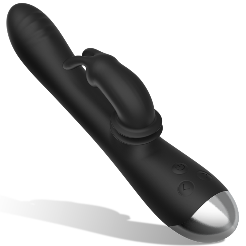 NOIR&ARGENT - STIMULATEUR LAPIN EN SILICONE RECHARGEABLE DJ. ADAM NOIR