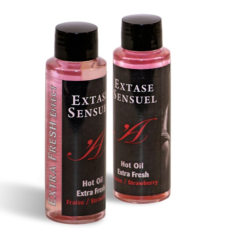 EXTASE SENSUAL - HUILE DE MASSAGE À L'EFFET FRAÎCHEUR FRAISE 100 ML