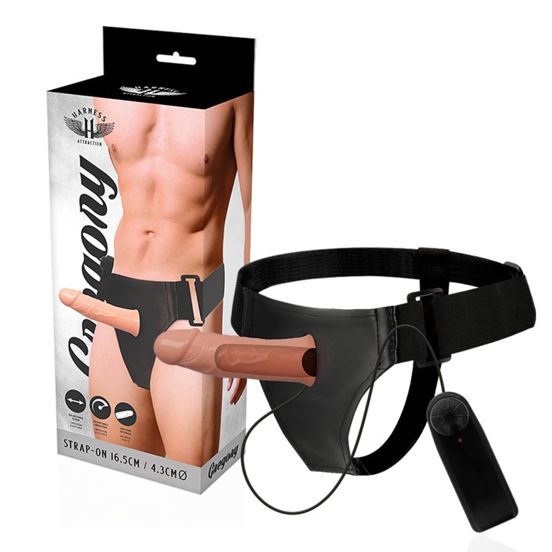 HARNAIS ATTRACTION - GREGORY HOLLOW RNES AVEC VIBRATEUR 16.5 CM -O- 4.3 CM