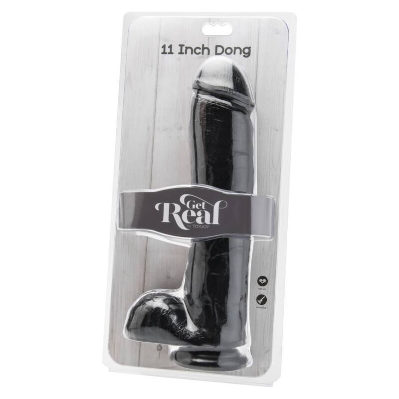 GET REAL - GODEMICHET 28 CM AVEC TESTICULES NOIRES
