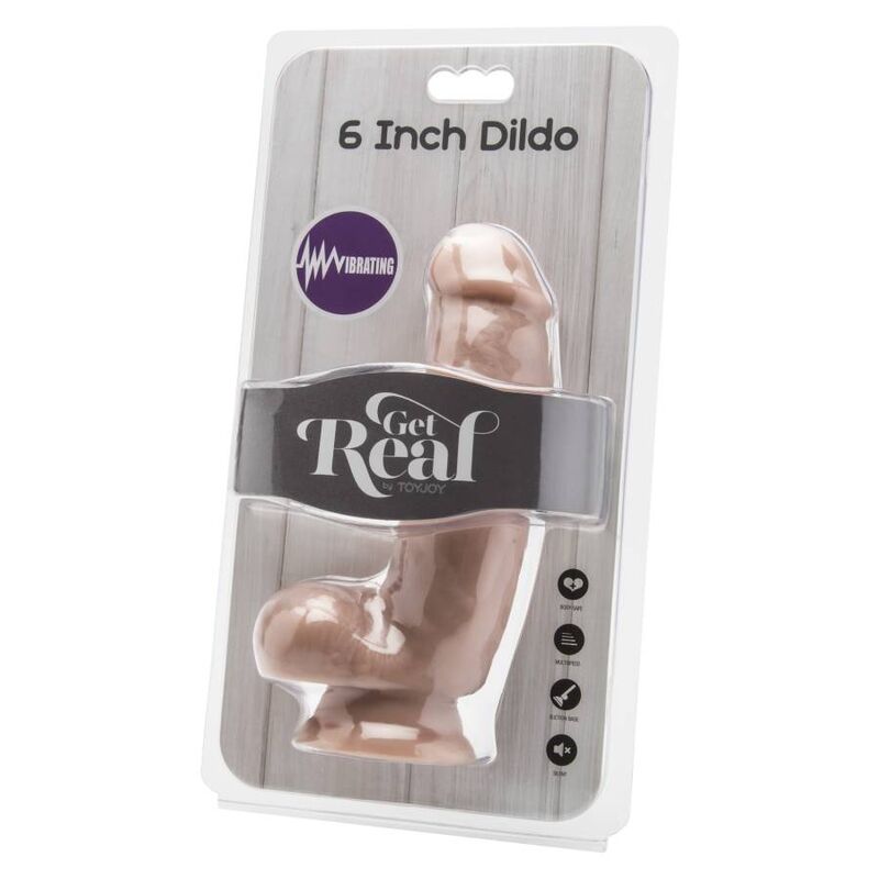 GET REAL - DILDO 12 CM AVEC BILLES VIBRATEUR COULEUR CHAIR