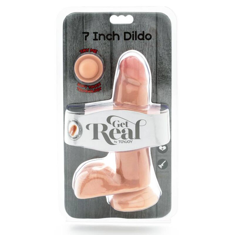 GET REAL - GODEMICHET DOUBLE DENSITÉ 12 CM TESTICULES PEAU