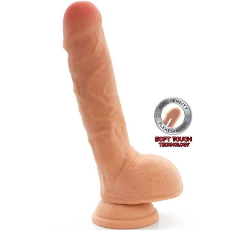 GET REAL - GODEMICHET DOUBLE DENSITÉ 18 CM PEAU DE COUILLE
