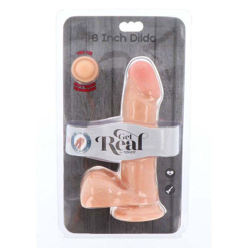 GET REAL - GODEMICHET DOUBLE DENSITÉ 18 CM PEAU DE COUILLE