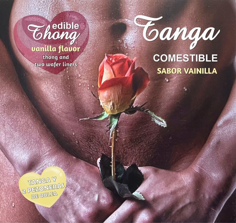 HOTFLOWERS - SLIP FICELLE HOMME + 2 GAUFRETTES À LA VANILLE POUR NIPPLES /es/pt/en/fr/it/