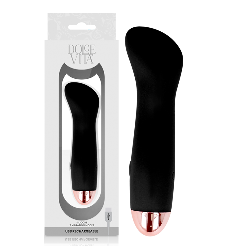 DOLCE VITA - VIBROMASSEUR RECHARGEABLE UN NOIR 7 VITESSES