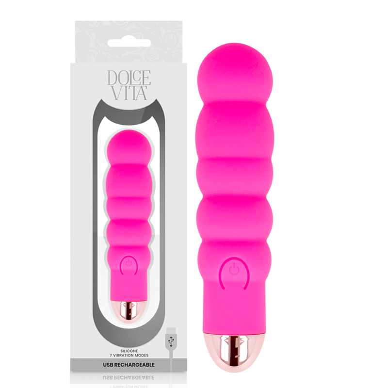 DOLCE VITA - VIBRATEUR RECHARGEABLE ROSE SIX 7 VITESSES