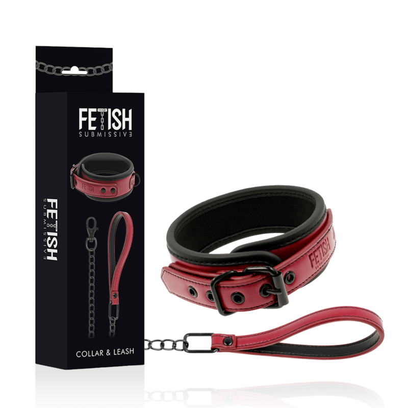 FETISH SOUMISSE DARK ROOM - COLLIER CHAÎNE AVEC DOUBLURE NÉOPRÈNE