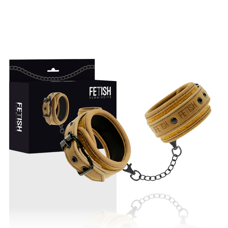 FETISH SUBMISSIVE ORIGIN - MENOTTES EN CUIR VEGAN DOUBLÉES DE NÉOPRÈNE