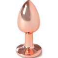 SECRETPLAY - PLUG ANAL MÉTAL OR ROSE, PETITE TAILLE 7 CM