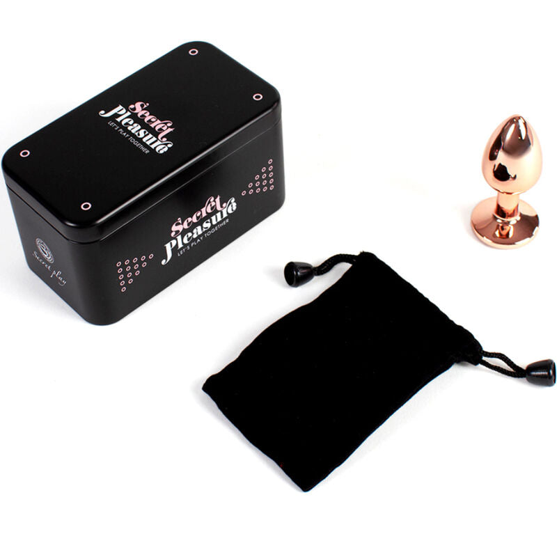 SECRETPLAY - PLUG ANAL MÉTAL OR ROSE, PETITE TAILLE 7 CM