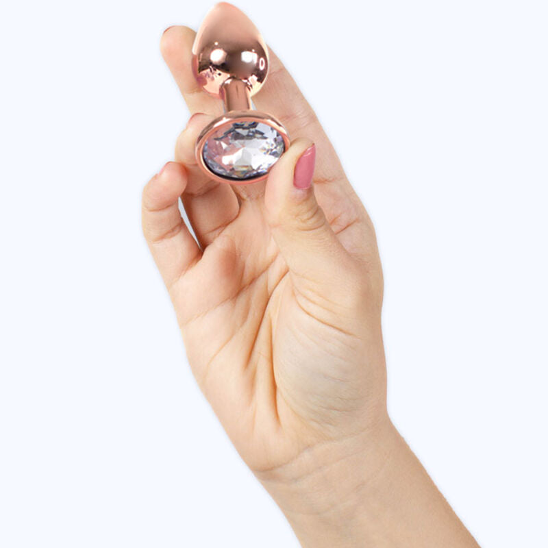 SECRETPLAY - PLUG ANAL MÉTAL OR ROSE, PETITE TAILLE 7 CM