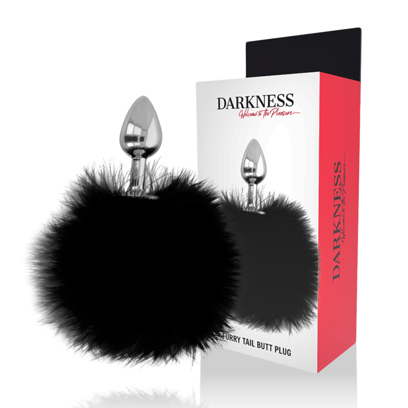 DARKNESS - BUTTPLUG ANAL EXTRA AVEC QUEUE NOIR 7 CM