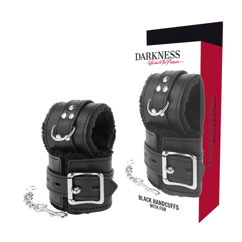 TÉNÈBRES - MENOTTES BDSM DOUBLÉES EN NOIR