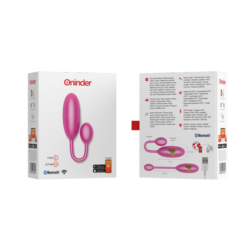 ONINDER - DENVER OEUF VIBRANT ROSE 7 X 2.7 CM - APPLICATION GRATUITE