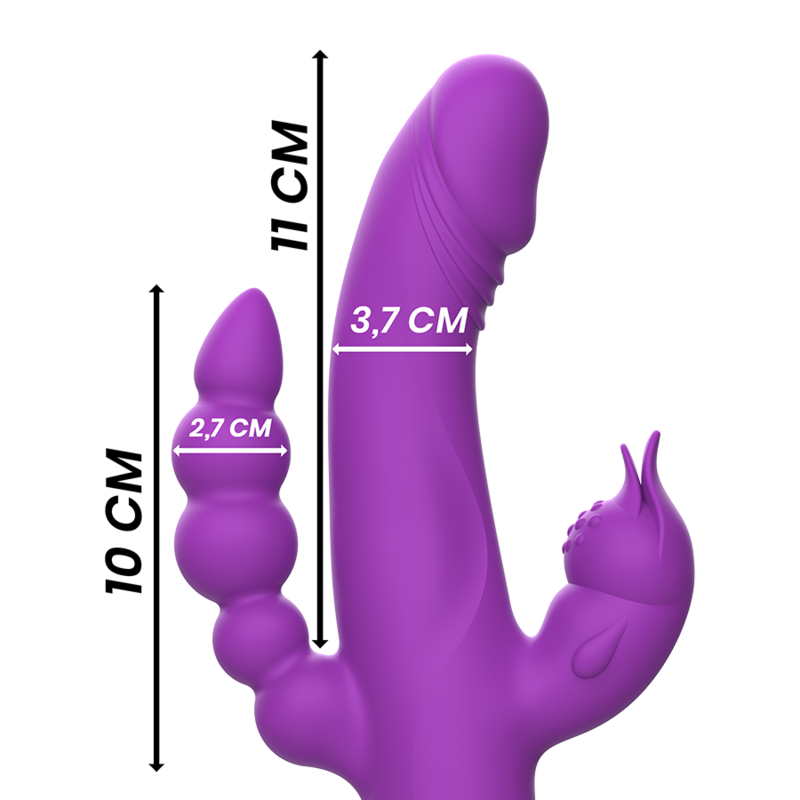 INTENSE - VIBRATEUR EN SILICONE CASANOVA RABBIT À TROIS MOTEURS VIOLET