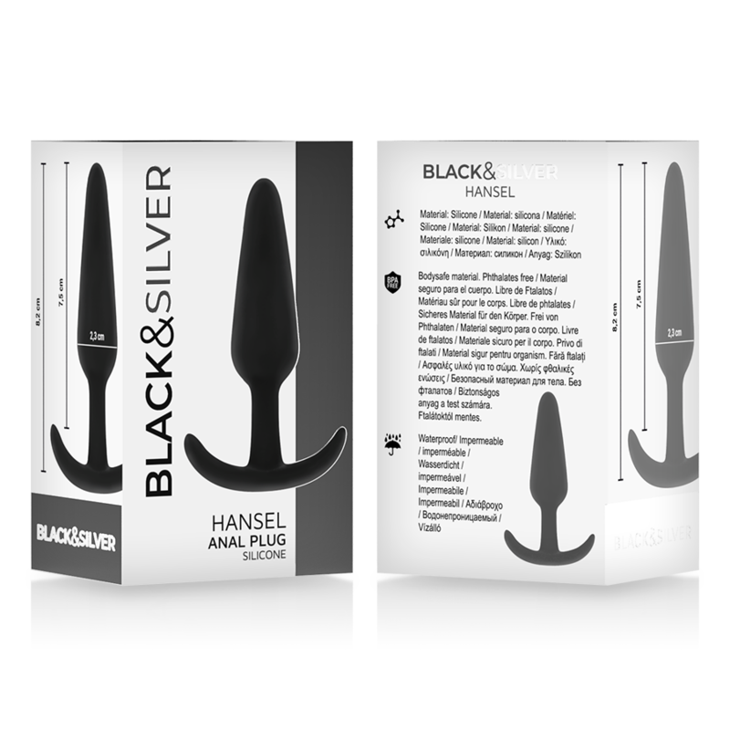 NOIR&ARGENT - HANSEL PLUG ANAL EN SILICONE AVEC PETITE POIGNÉE
