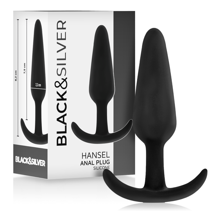 NOIR&ARGENT - HANSEL PLUG ANAL EN SILICONE AVEC PETITE POIGNÉE