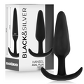 NOIR&ARGENT - HANSEL PLUG ANAL EN SILICONE AVEC PETITE POIGNÉE
