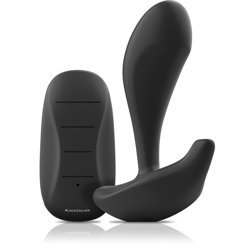 BLACK&SILVER - DWAYNE PLUG ANAL SILICONE TÉLÉCOMMANDE