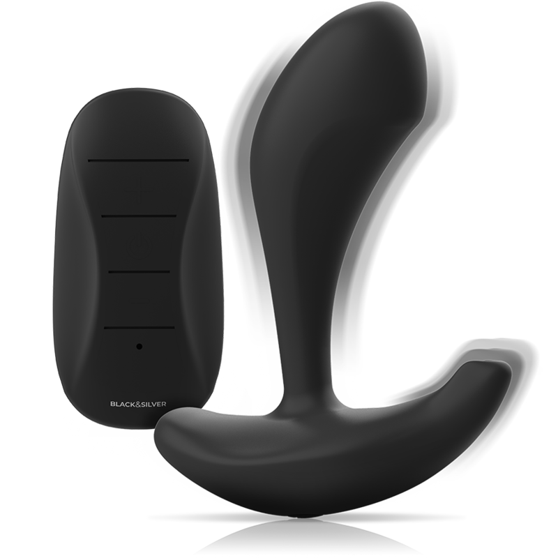 BLACK&SILVER - DWAYNE PLUG ANAL SILICONE TÉLÉCOMMANDE