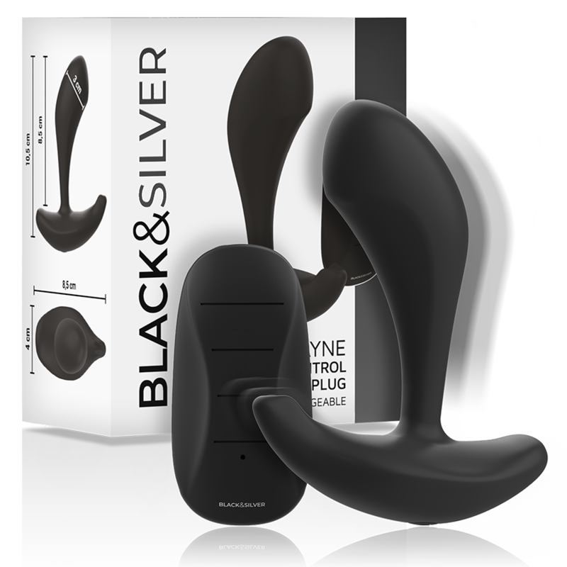 BLACK&SILVER - DWAYNE PLUG ANAL SILICONE TÉLÉCOMMANDE