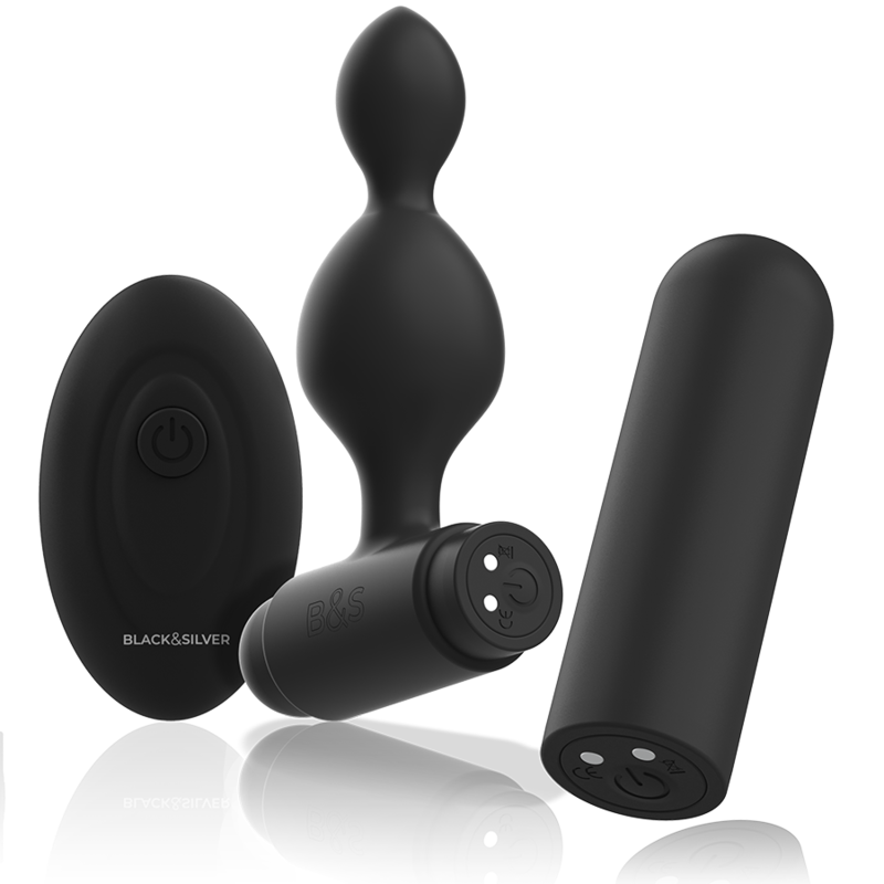 BLACK&SILVER - TUCKER PLUG ANAL EN SILICONE AVEC TÉLÉCOMMANDE