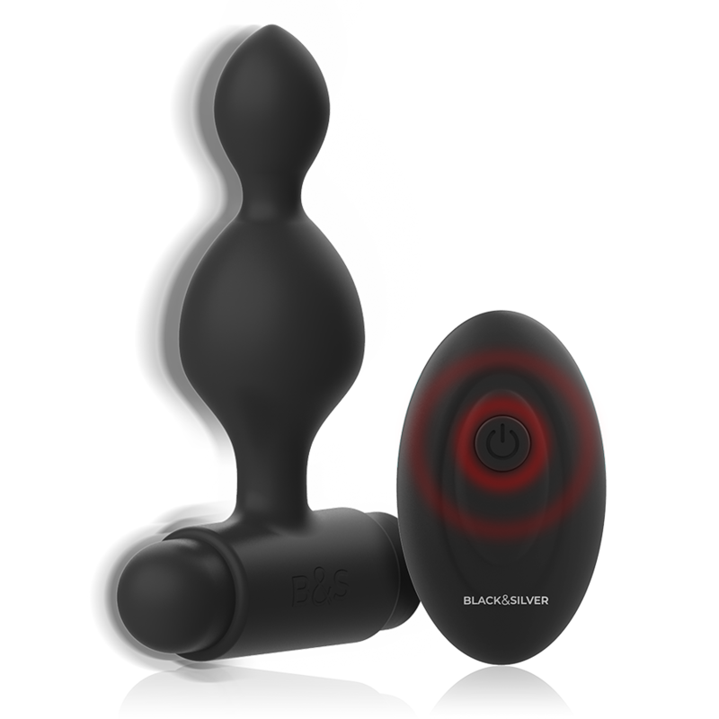 BLACK&SILVER - TUCKER PLUG ANAL EN SILICONE AVEC TÉLÉCOMMANDE