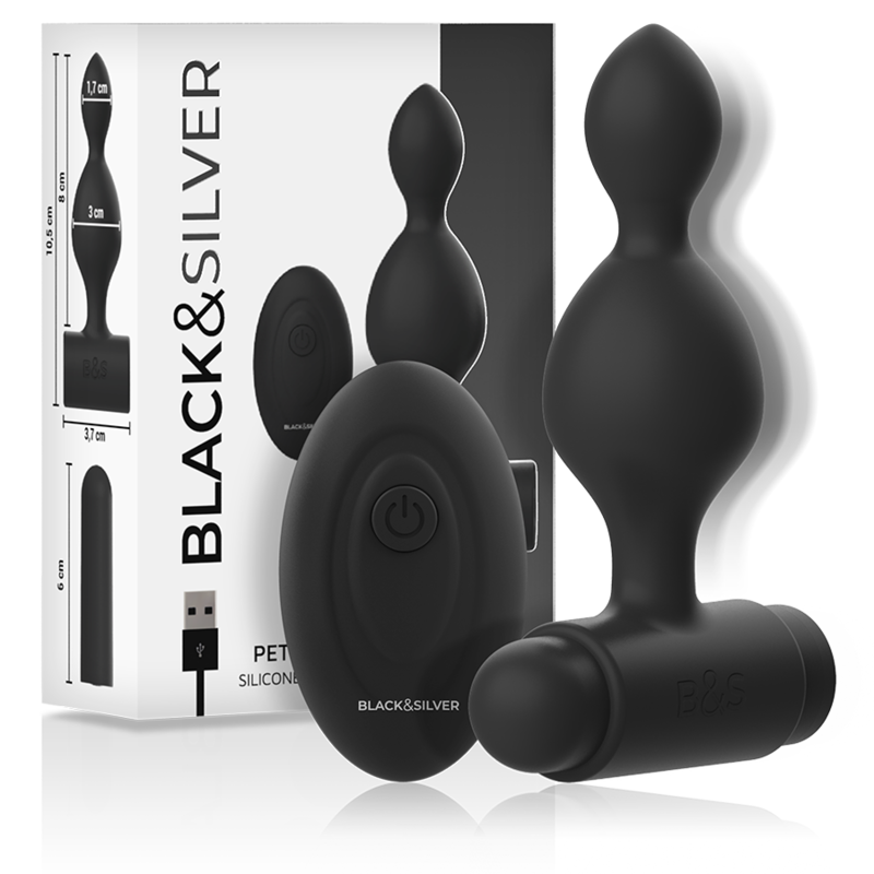 BLACK&SILVER - TUCKER PLUG ANAL EN SILICONE AVEC TÉLÉCOMMANDE